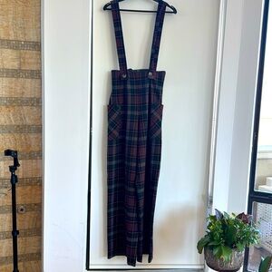 Zara Plaid Overall Trouser Pants